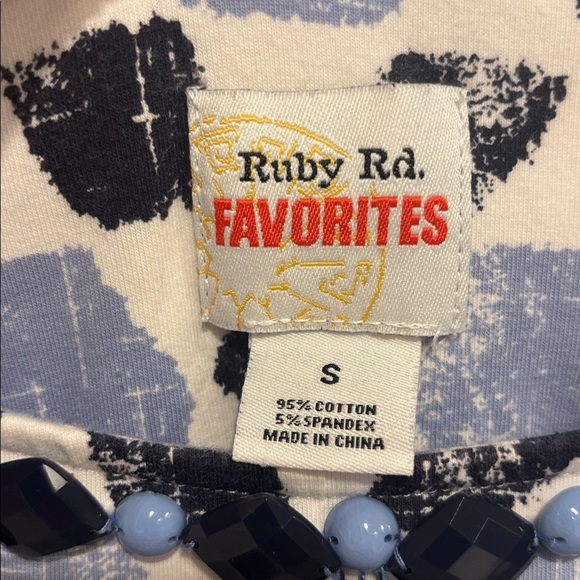 Ruby Rd. Blue and Black Patterned Top - Picture 3 of 8